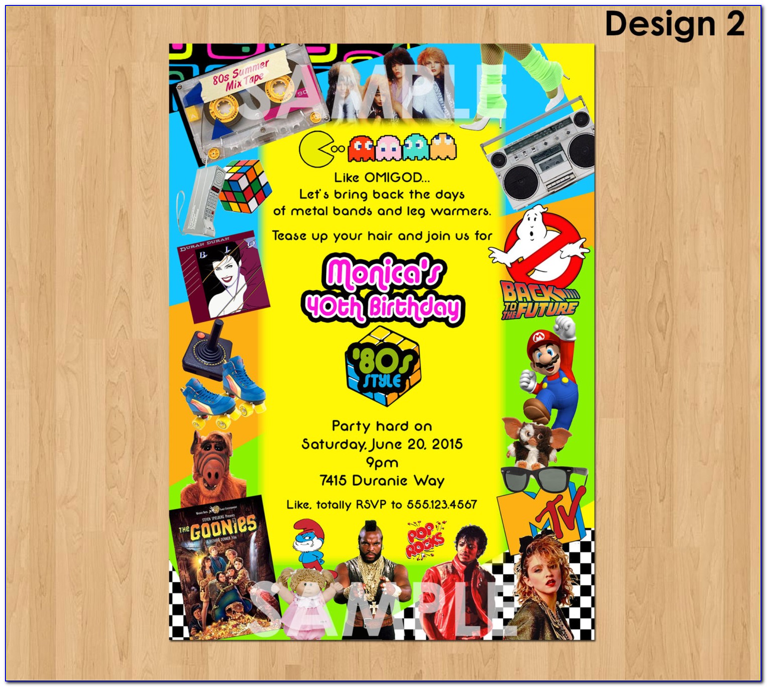 Printable 80's Party Invitations