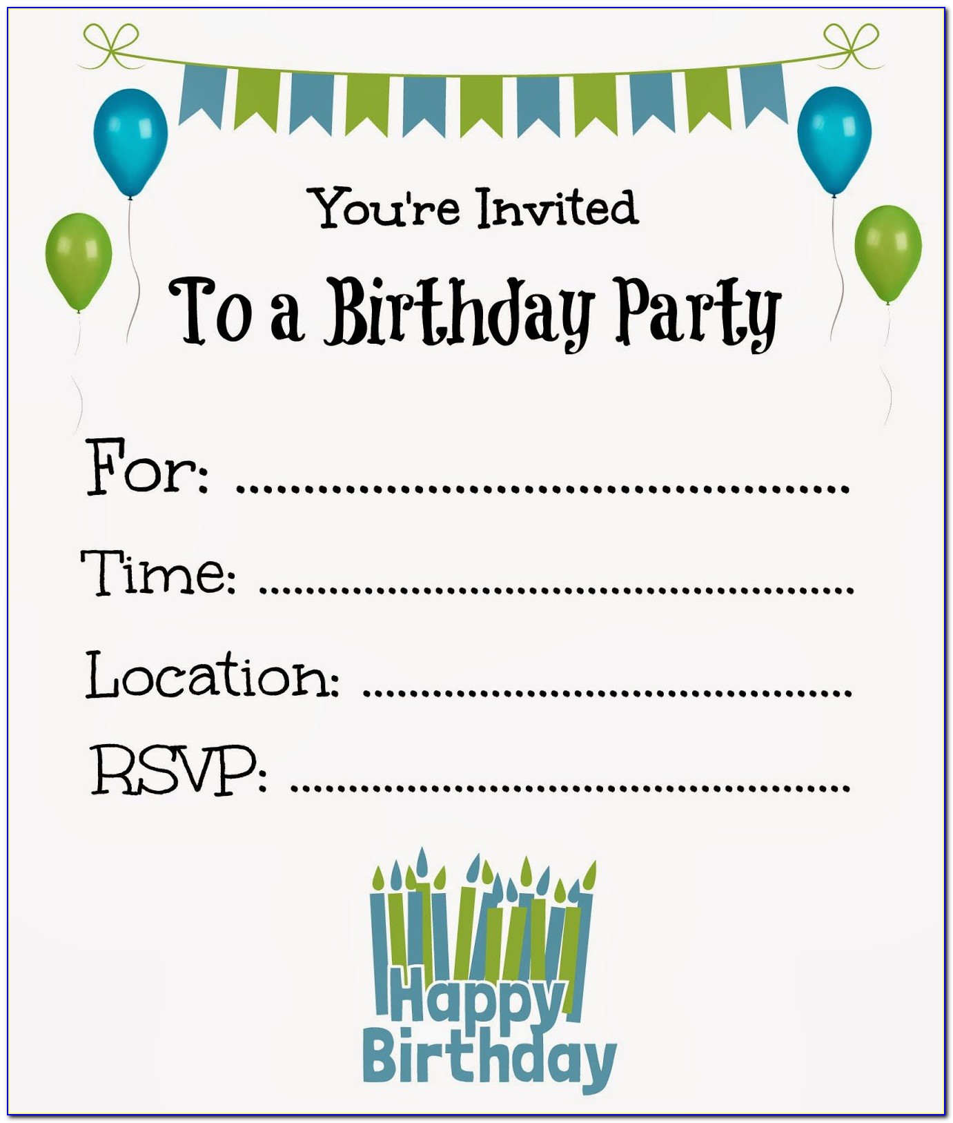 Printable Birthday Party Invitations Boy