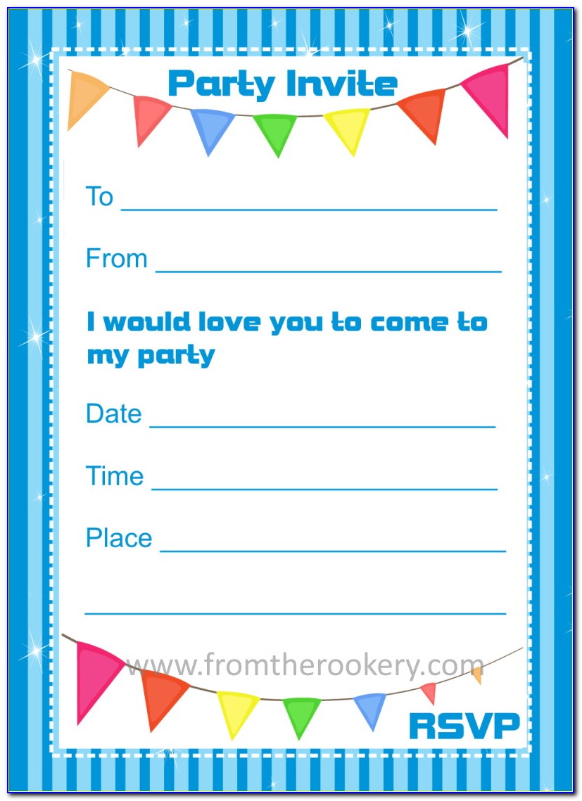 Printable Birthday Party Invitations For 10 Year Old Boy