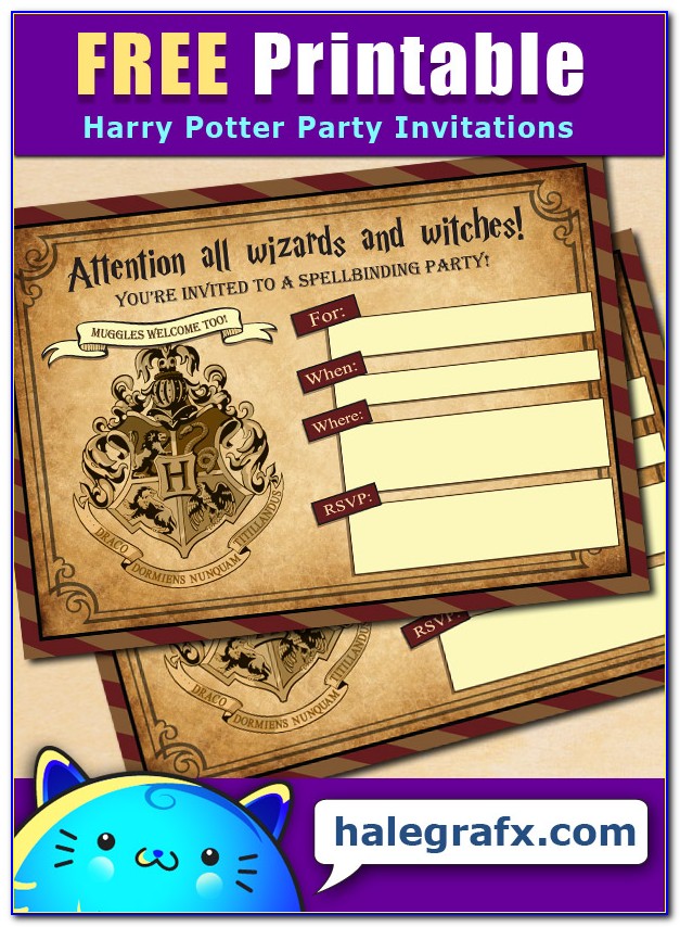 Printable Harry Potter Birthday Party Invitations