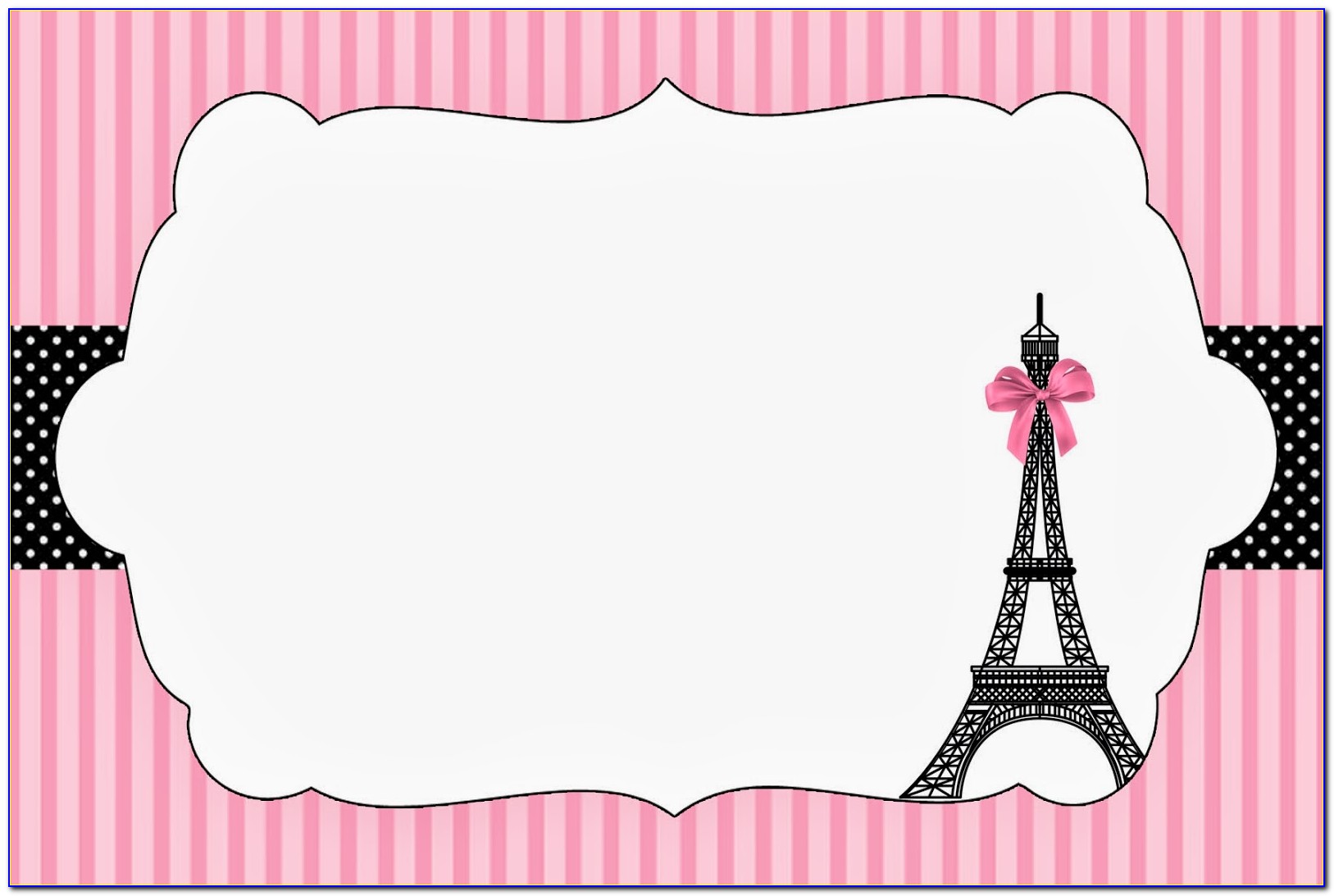 Printable Paris Themed Birthday Invitations