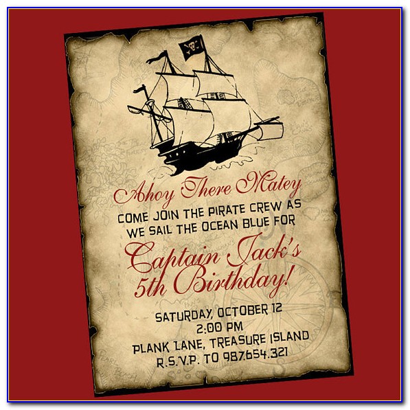 Printable Pirate Birthday Invitations