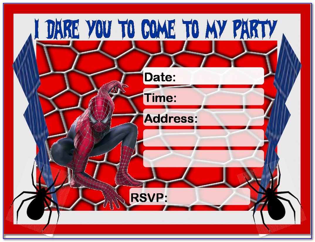 Printable Spiderman Invitation Template