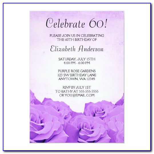 Purple 60th Birthday Invitations