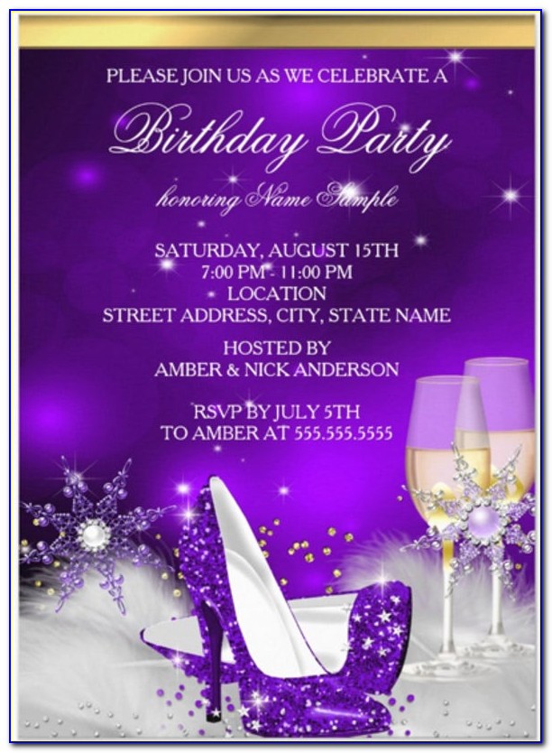 Purple Birthday Invitations Ideas