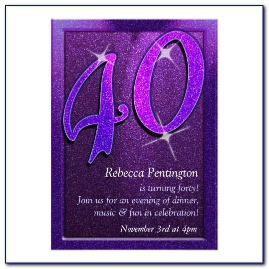 Purple Birthday Party Invitations