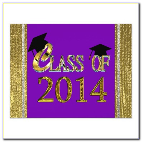 Purple Gold And Black Graduation Invitations