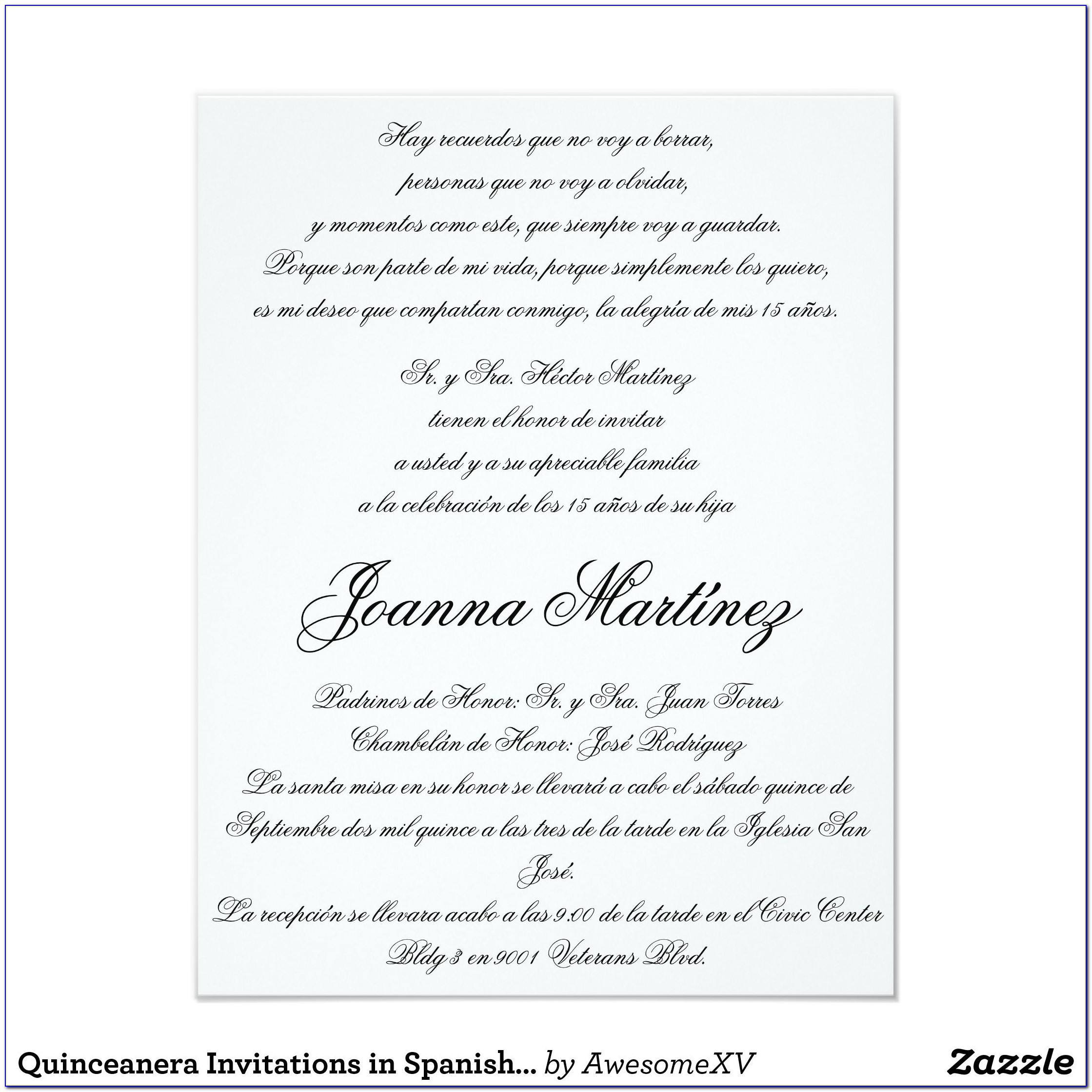 Quinceanera Invitations Wording Samples In English