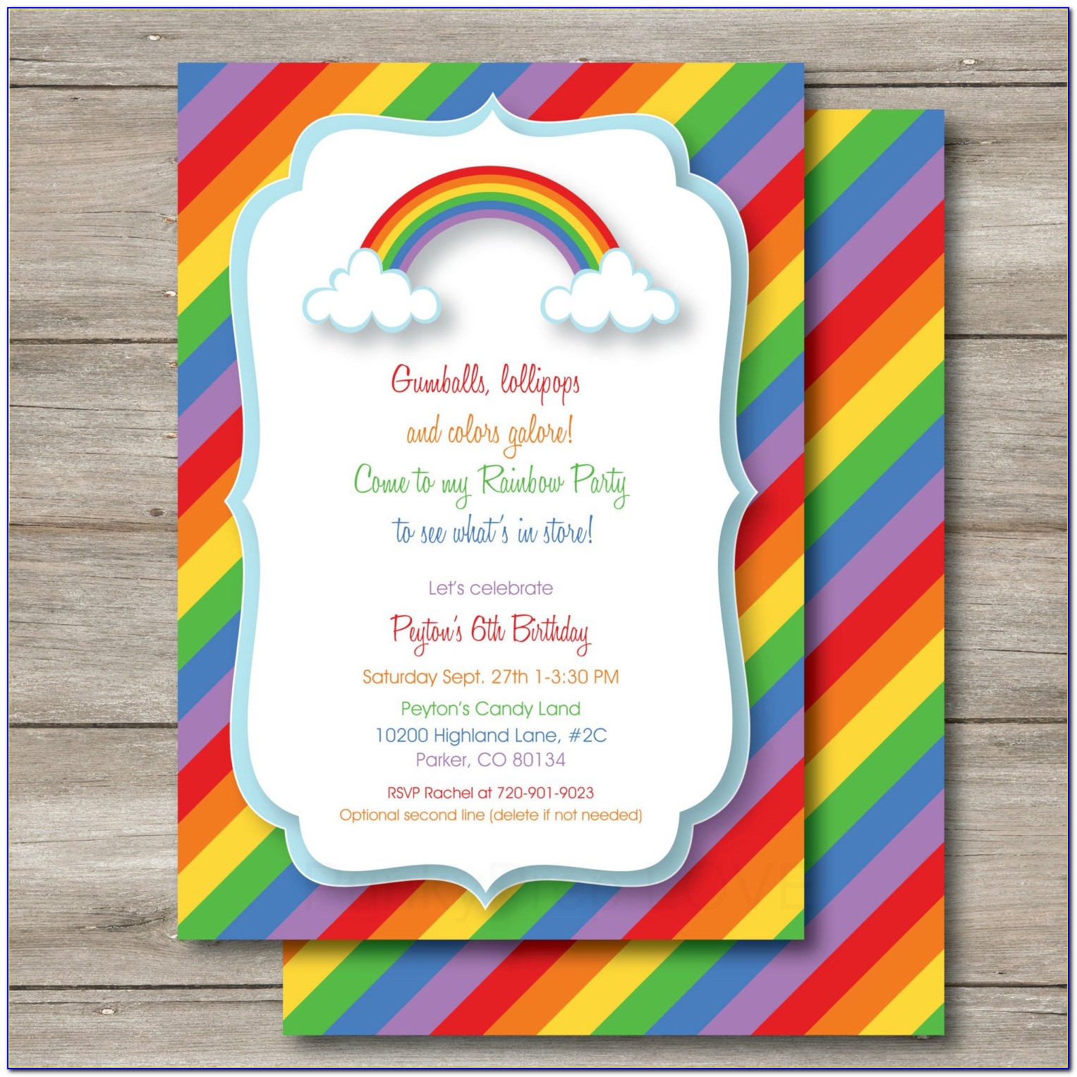 Rainbow Birthday Invitations Online