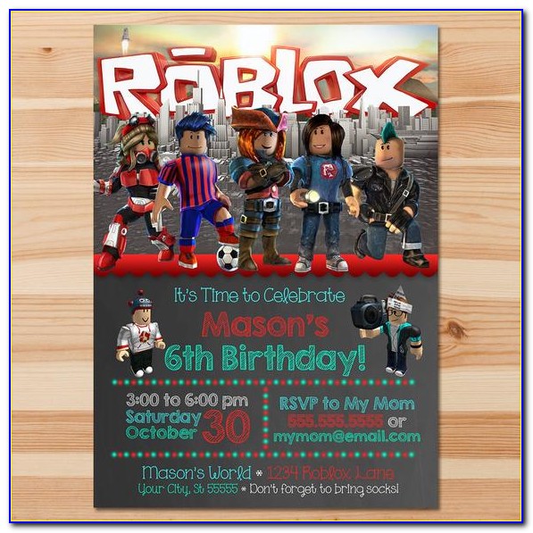Roblox Printable Birthday Invitations