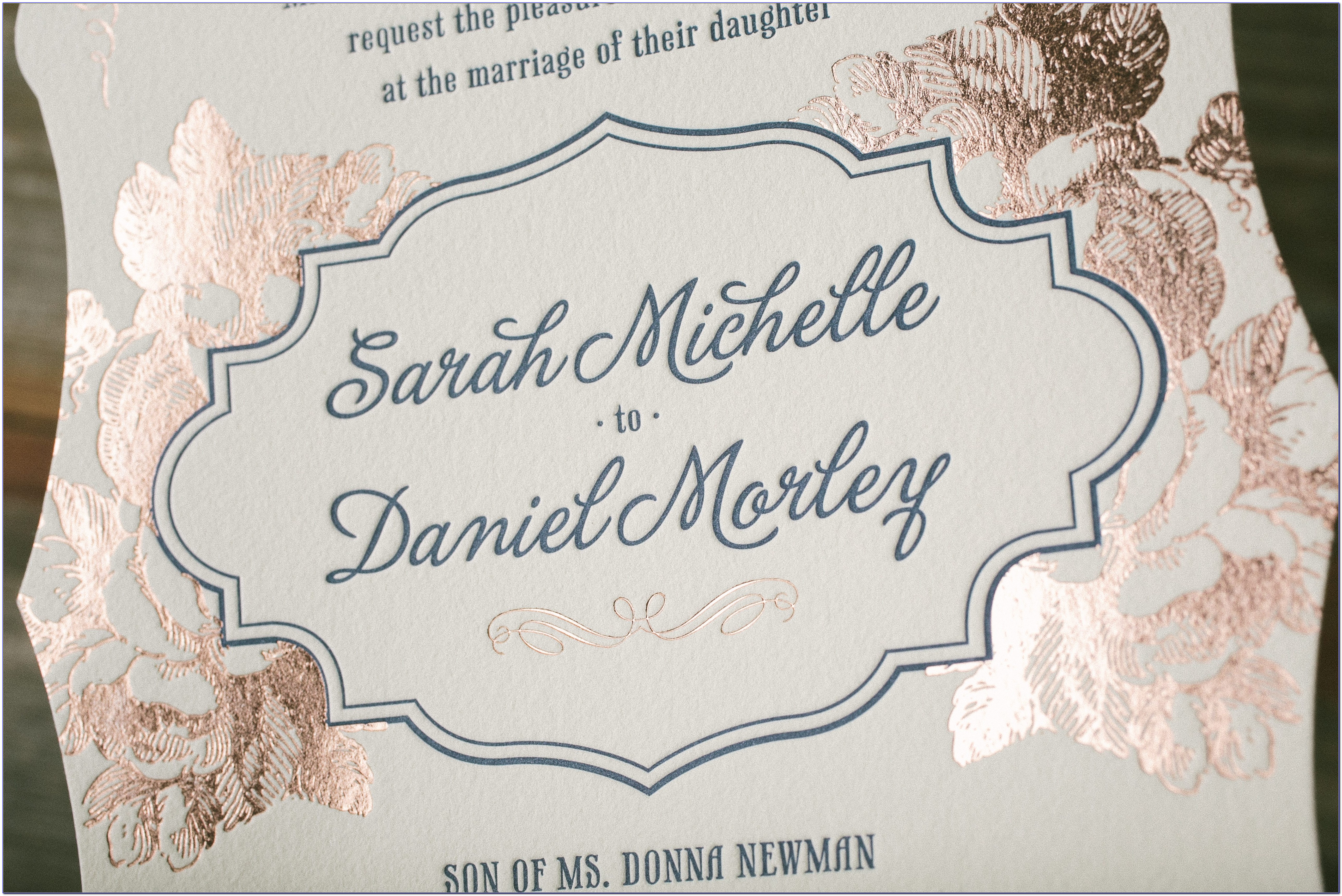 Rose Gold And Pink Wedding Invitations