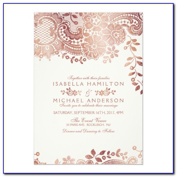 Rose Gold Wedding Invitations Vistaprint