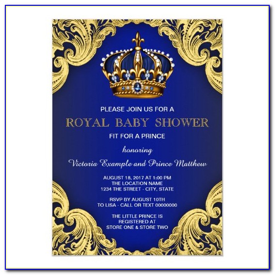 Royal Blue Prince Invitations