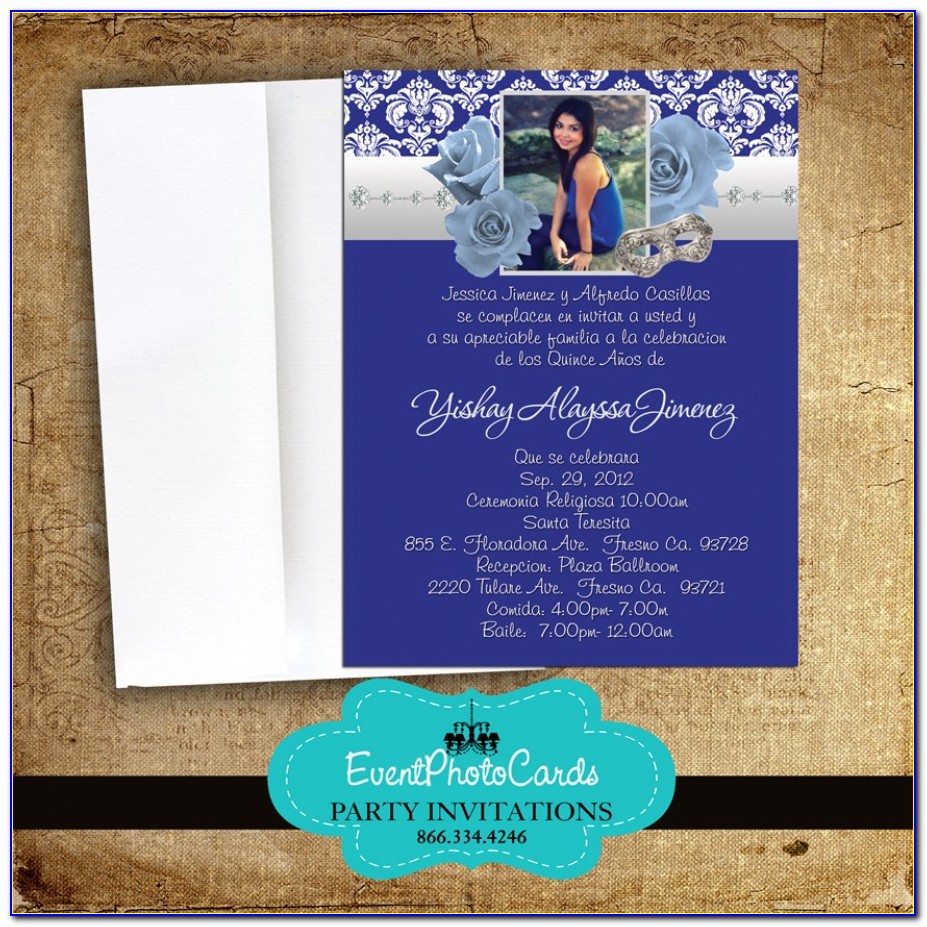 Royal Blue Quinceanera Invitations