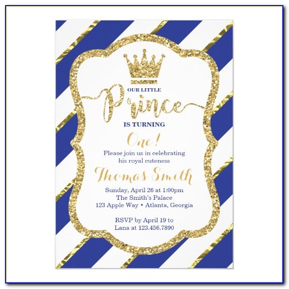 Royal Prince Birthday Invitation Template Free