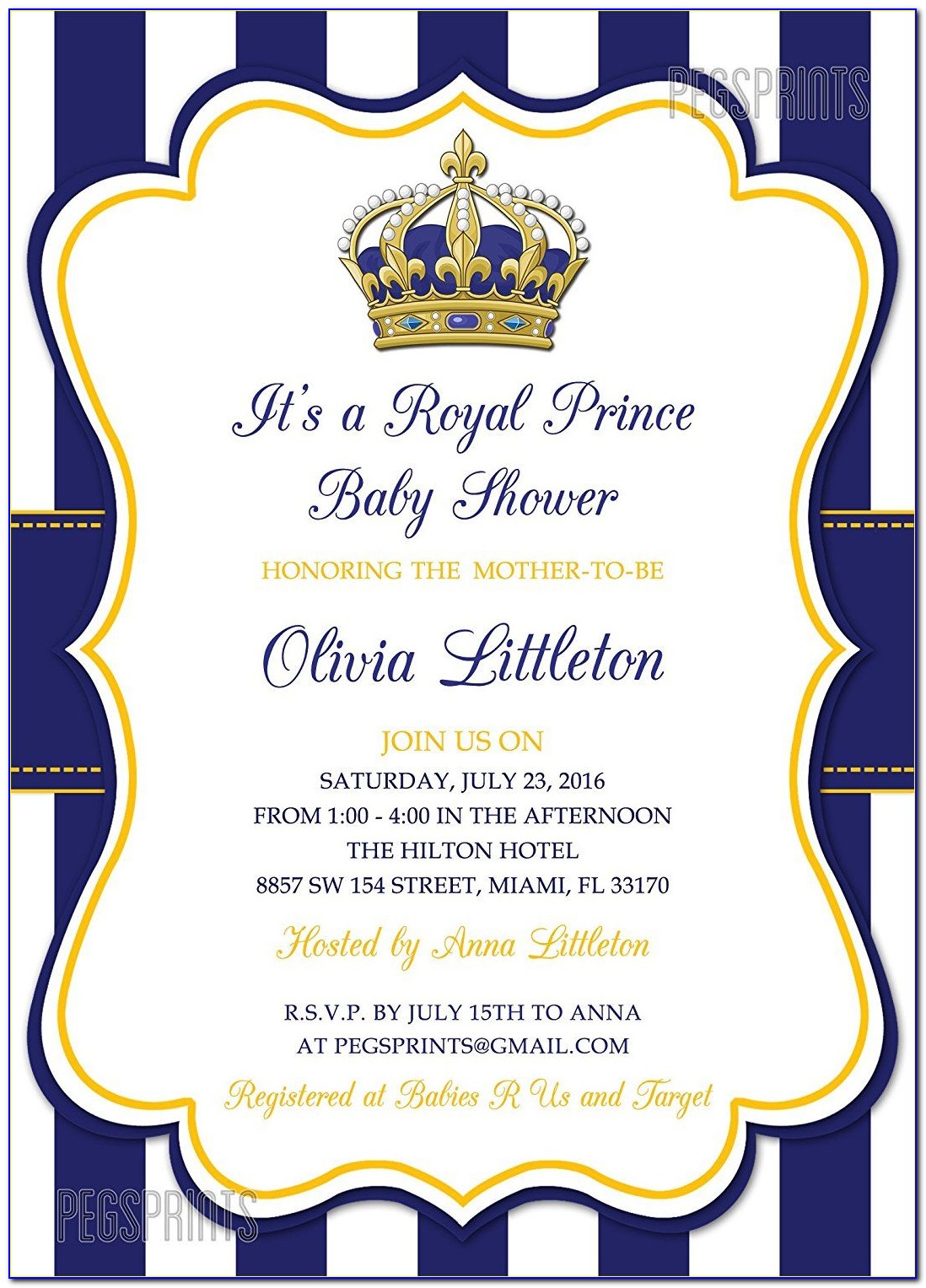 Royal Prince Birthday Invitation