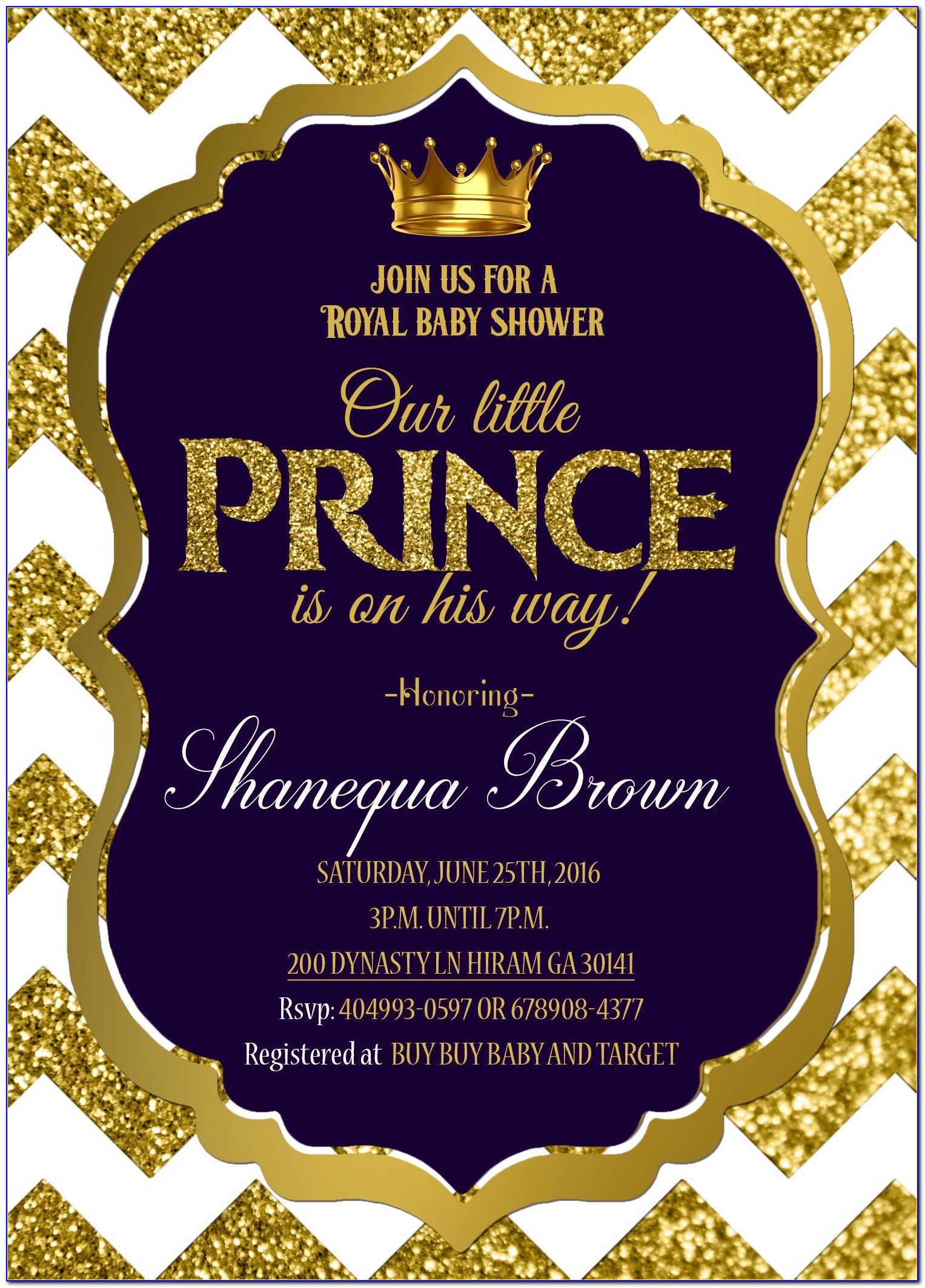 Royal Prince Invitation Background