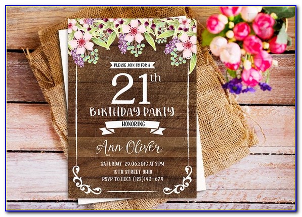 Rustic 21st Birthday Invitations