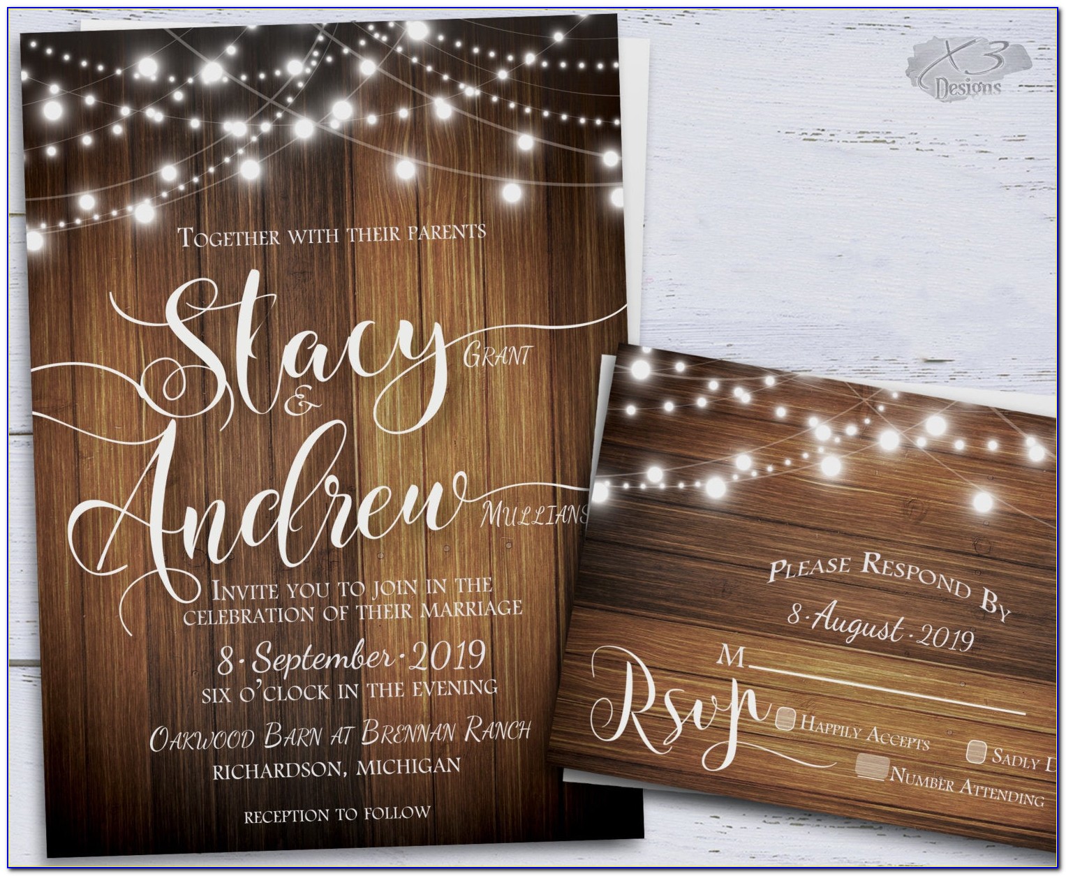 Rustic Wedding Invitations Background
