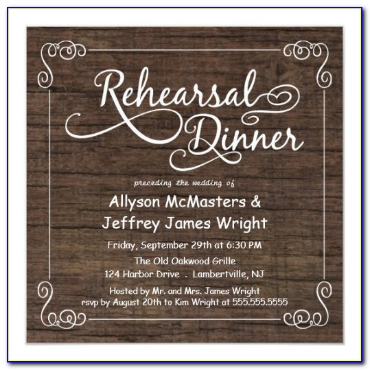 Rustic Wedding Rehearsal Dinner Invitations