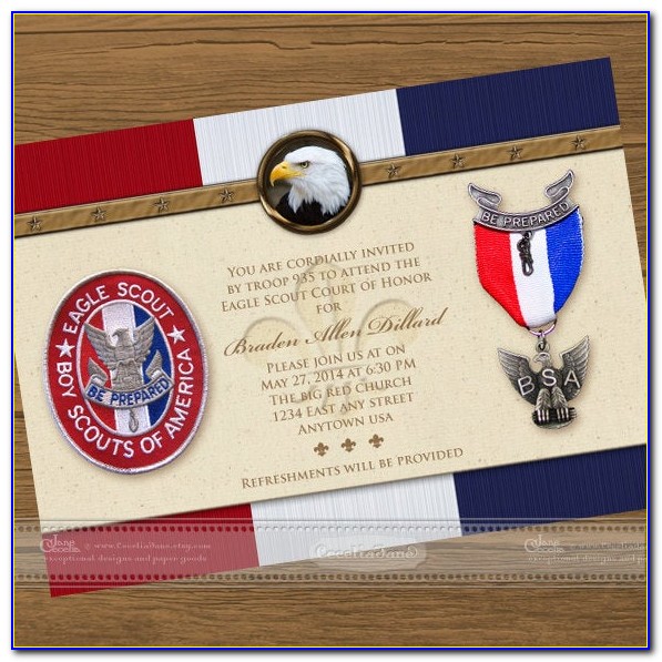Sample Eagle Court Of Honor Invitations