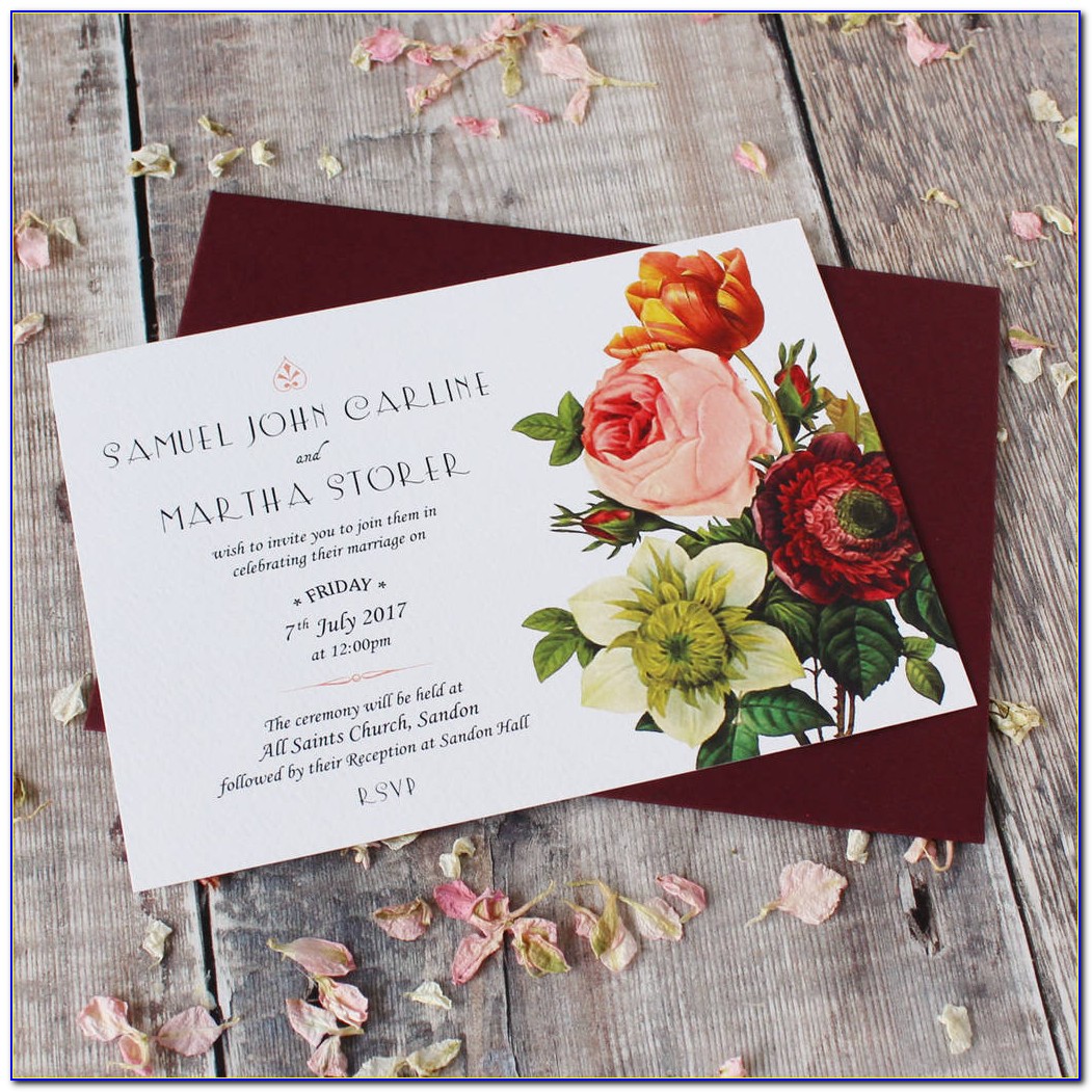 Simple Botanical Wedding Invitations
