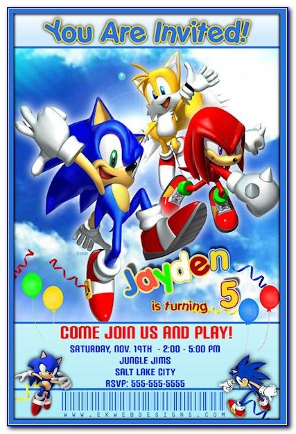 Sonic The Hedgehog Online Invitations