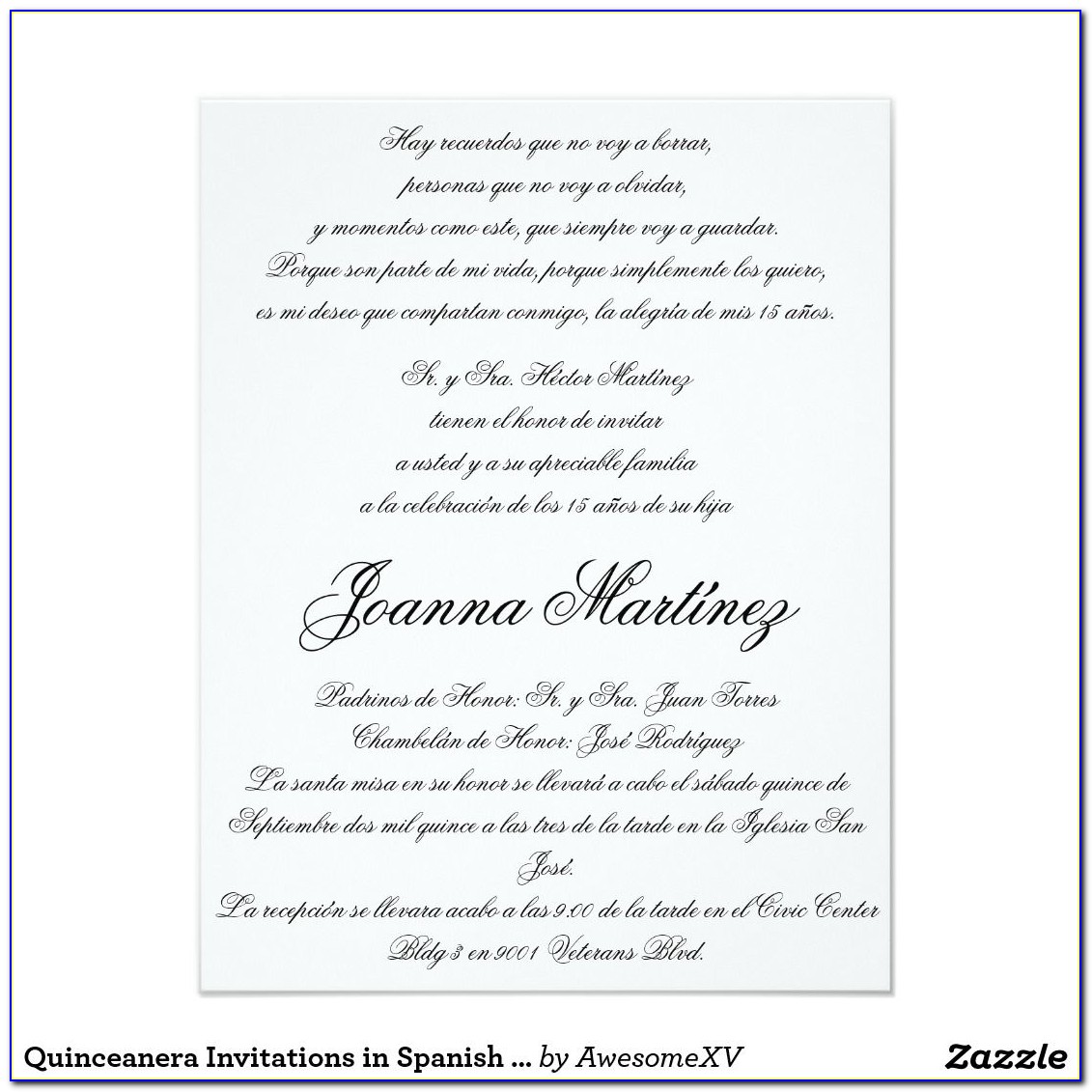 Spanish Invitation Wording For Wedding