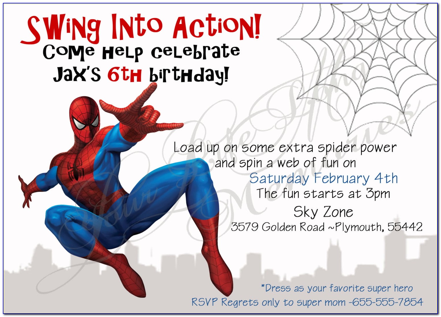 Spiderman Invitations Free Printable