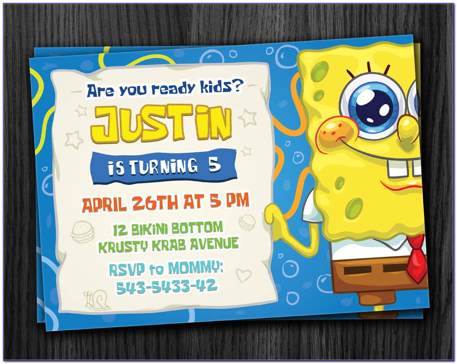Spongebob Birthday Invitations Diy