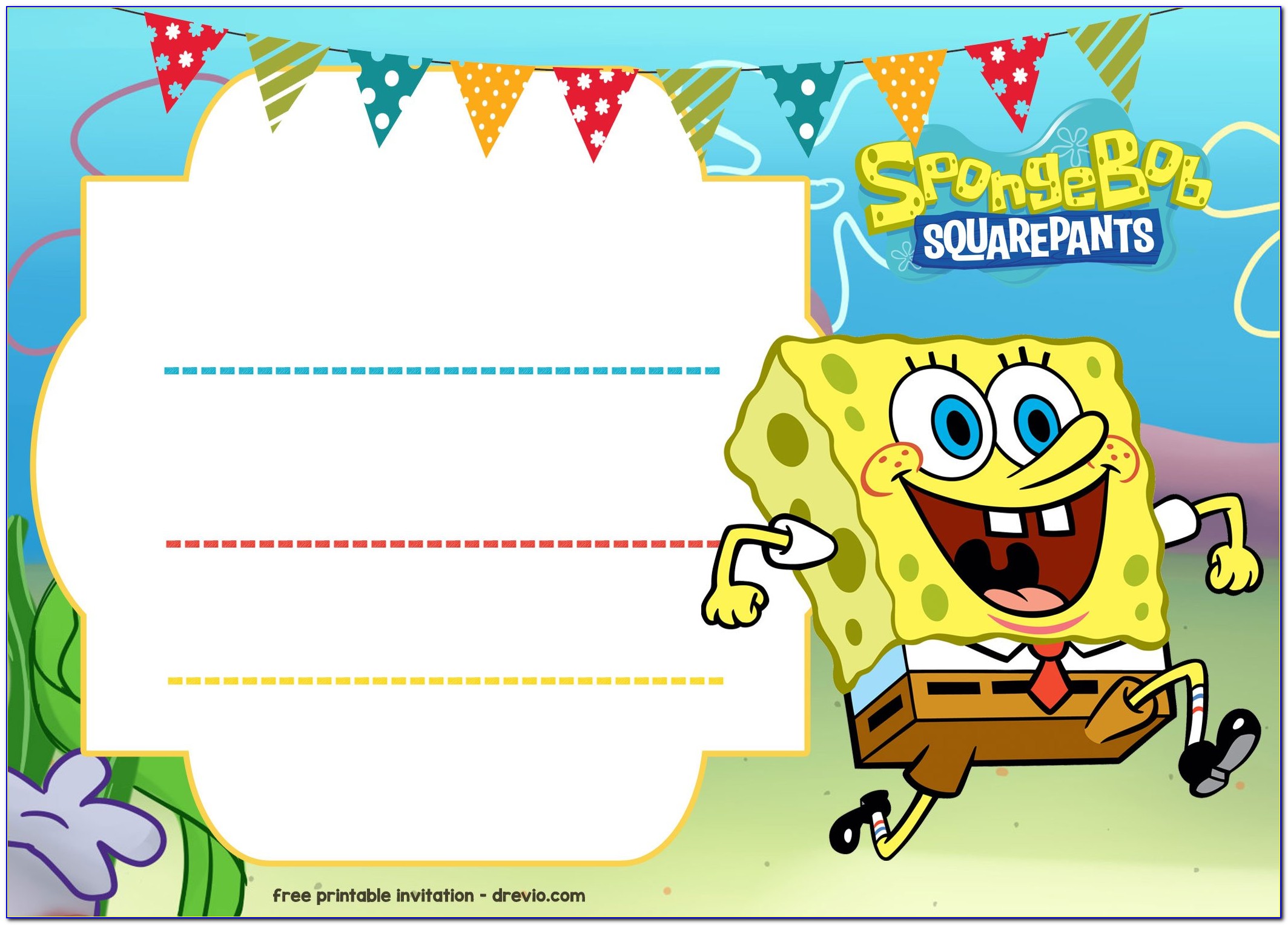 Spongebob Birthday Invitations Printable