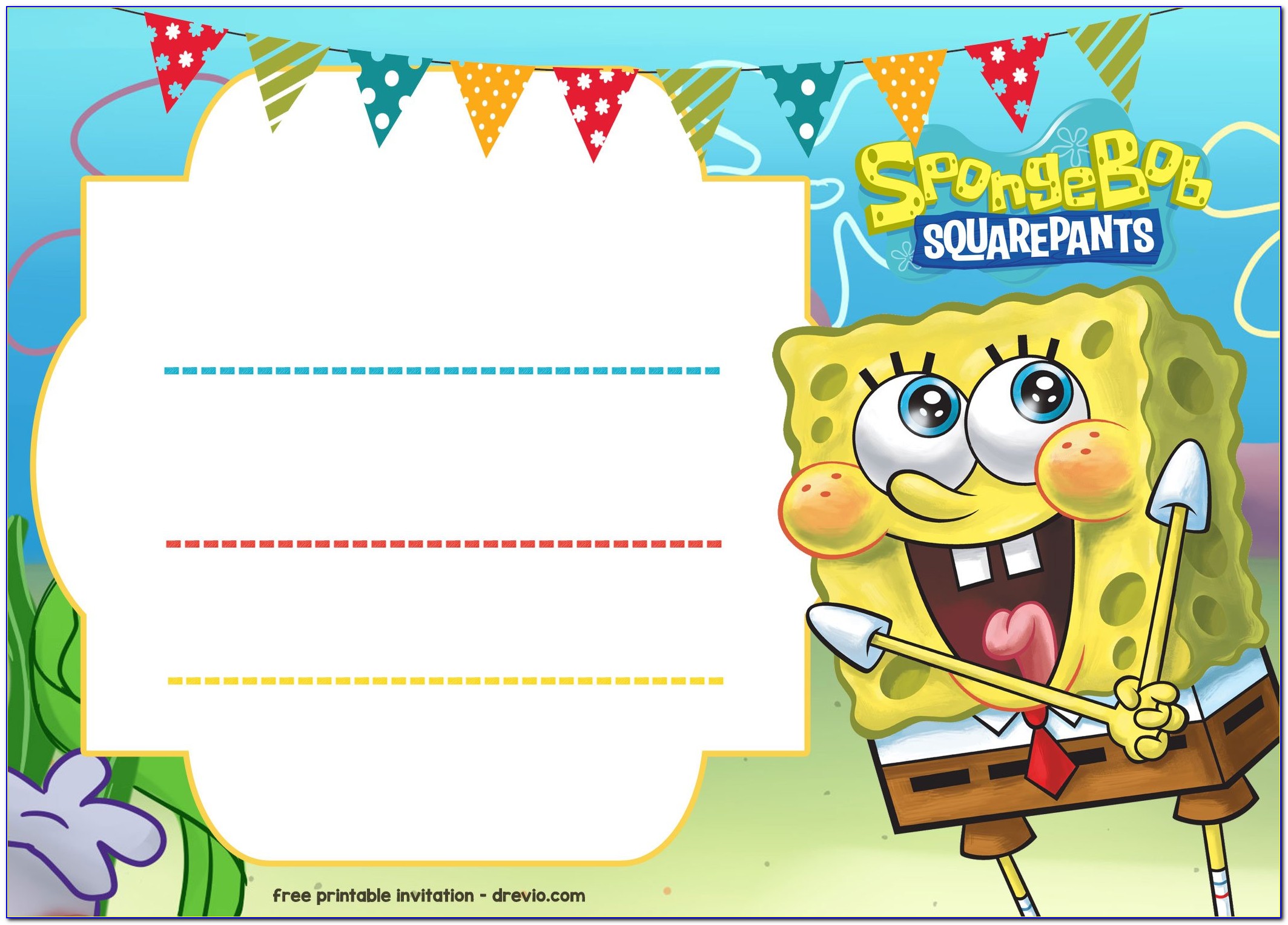 Spongebob Birthday Party Invitations