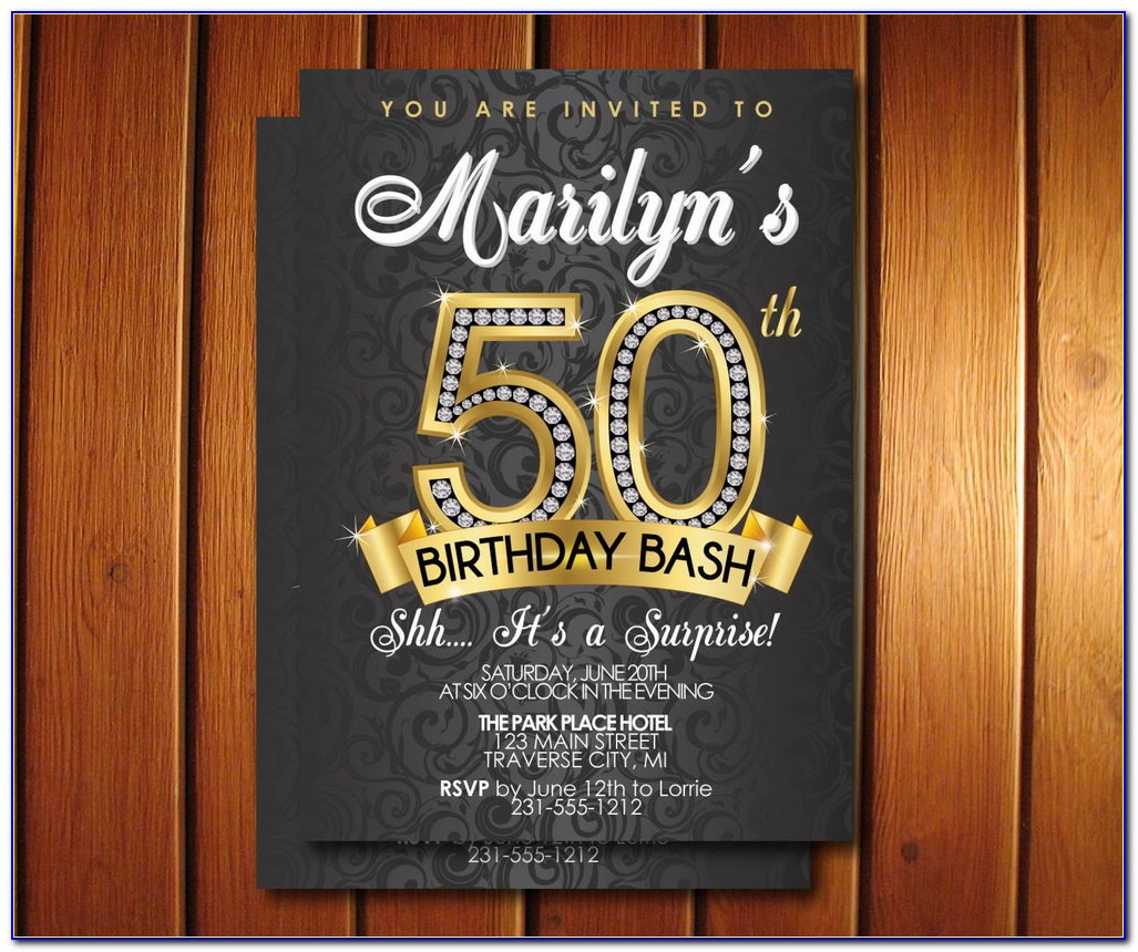 Surprise 50th Birthday Invitations For Her