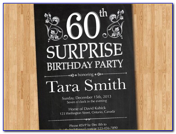 Surprise 60th Birthday Invitations Free