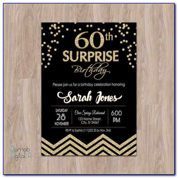 Surprise 60th Birthday Invitations Uk