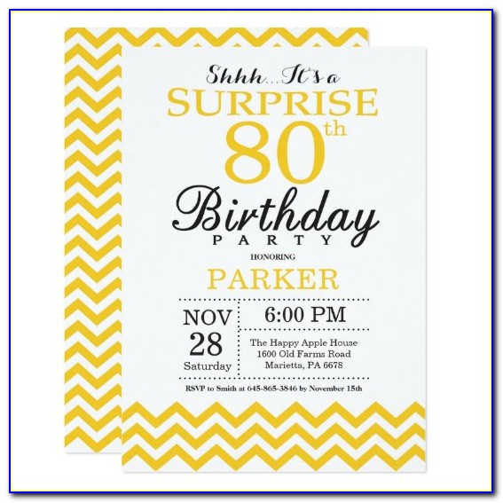 Surprise 80th Birthday Invitation Template