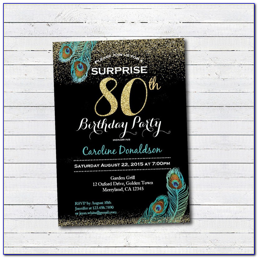 Surprise 80th Birthday Invitations Uk