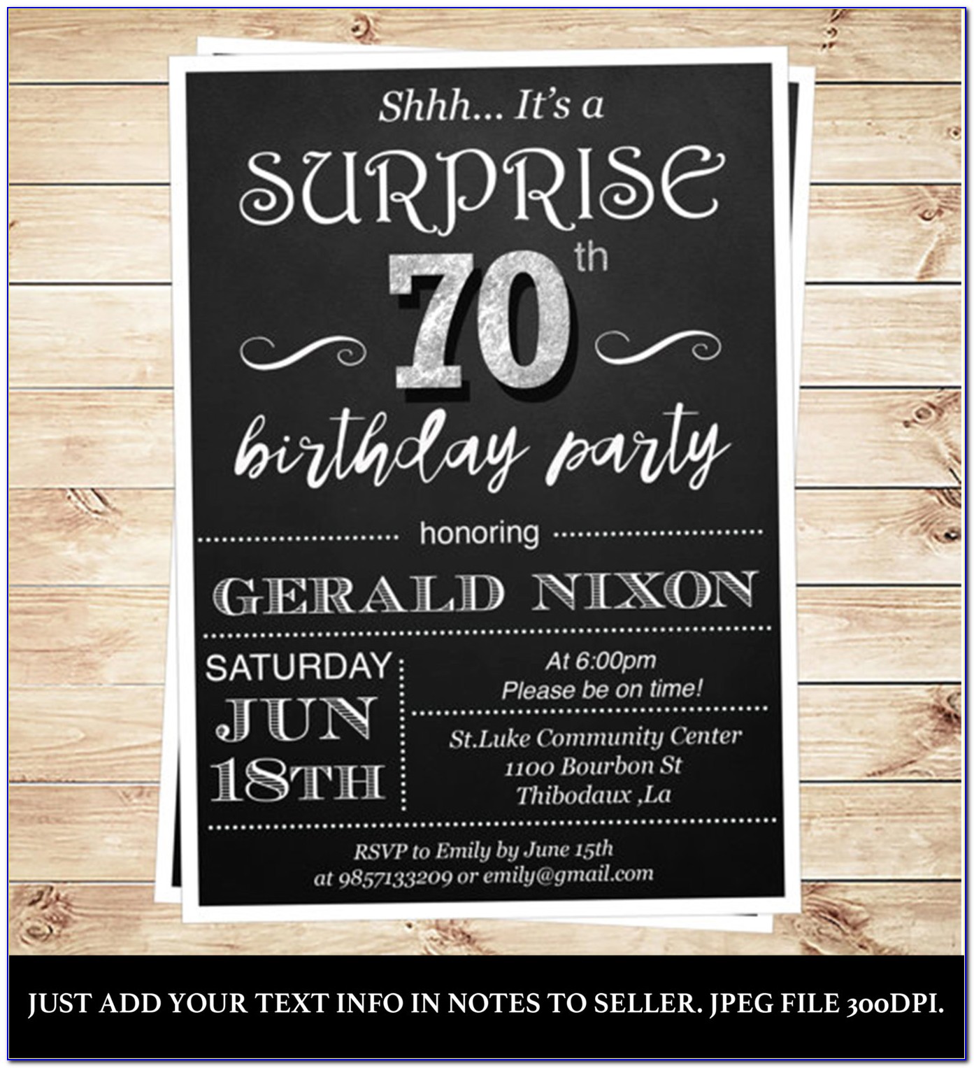 Surprise Birthday Invitations Templates