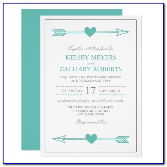 Teal And Gray Wedding Invitations