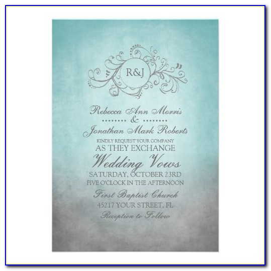 Teal And Grey Wedding Invitations