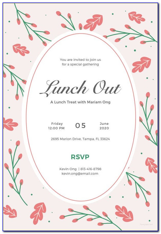 Team Lunch Invitation Email Sample