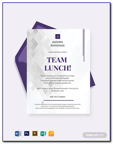 Team Lunch Invitation Email Wordings