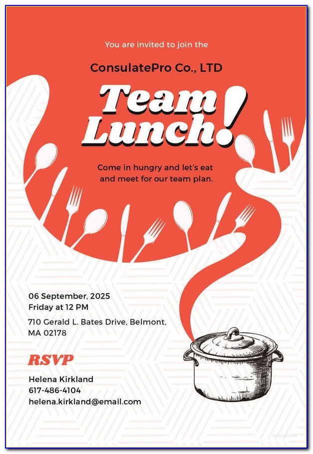 Team Lunch Invitation Images