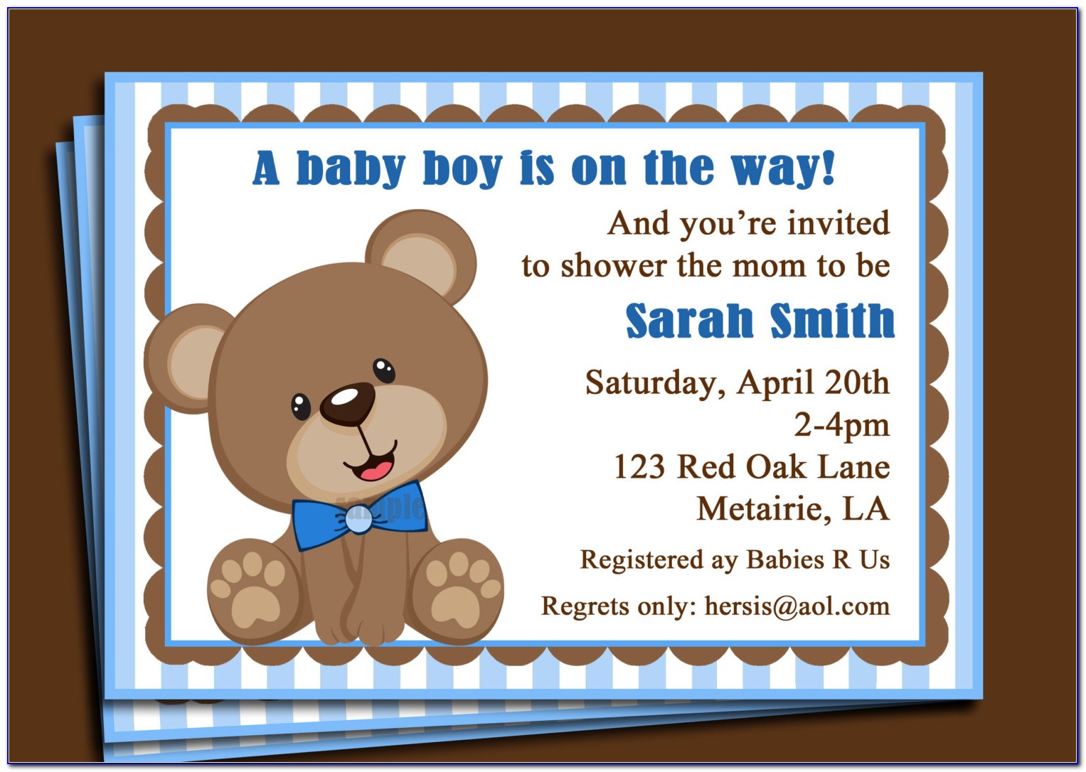 Teddy Bear Invitations Baby Shower