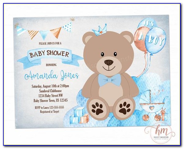 Teddy Bear Invitations For 1st Birthday