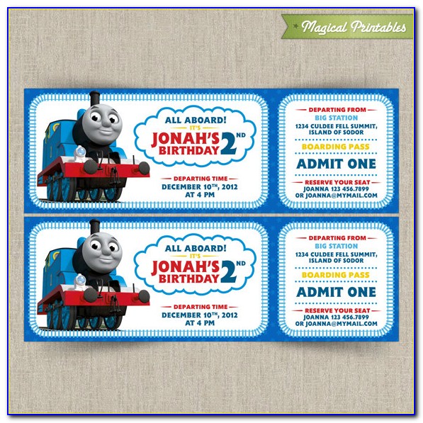 Thomas The Train Invitations Ideas