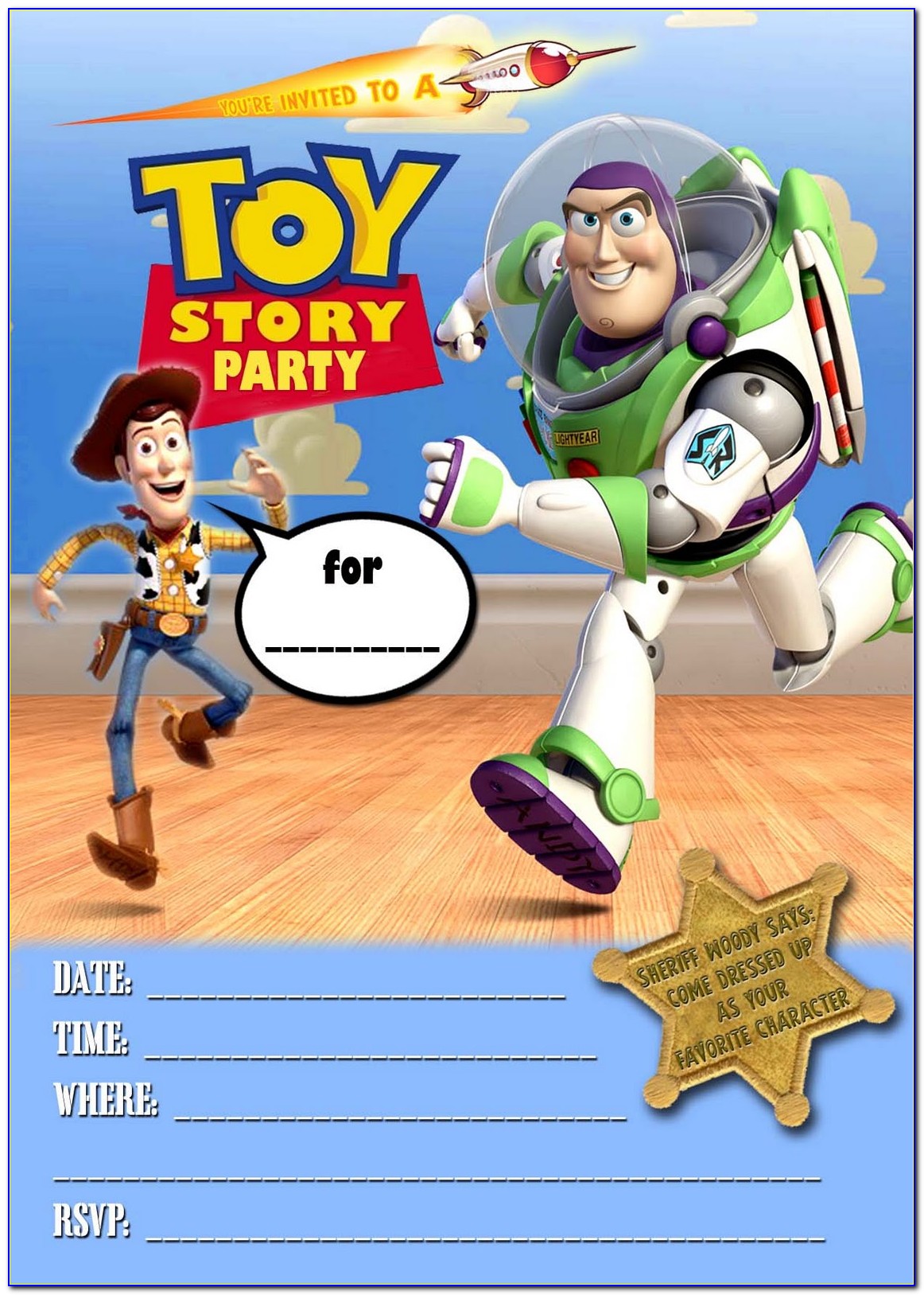 Toy Story Birthday Invitations Free
