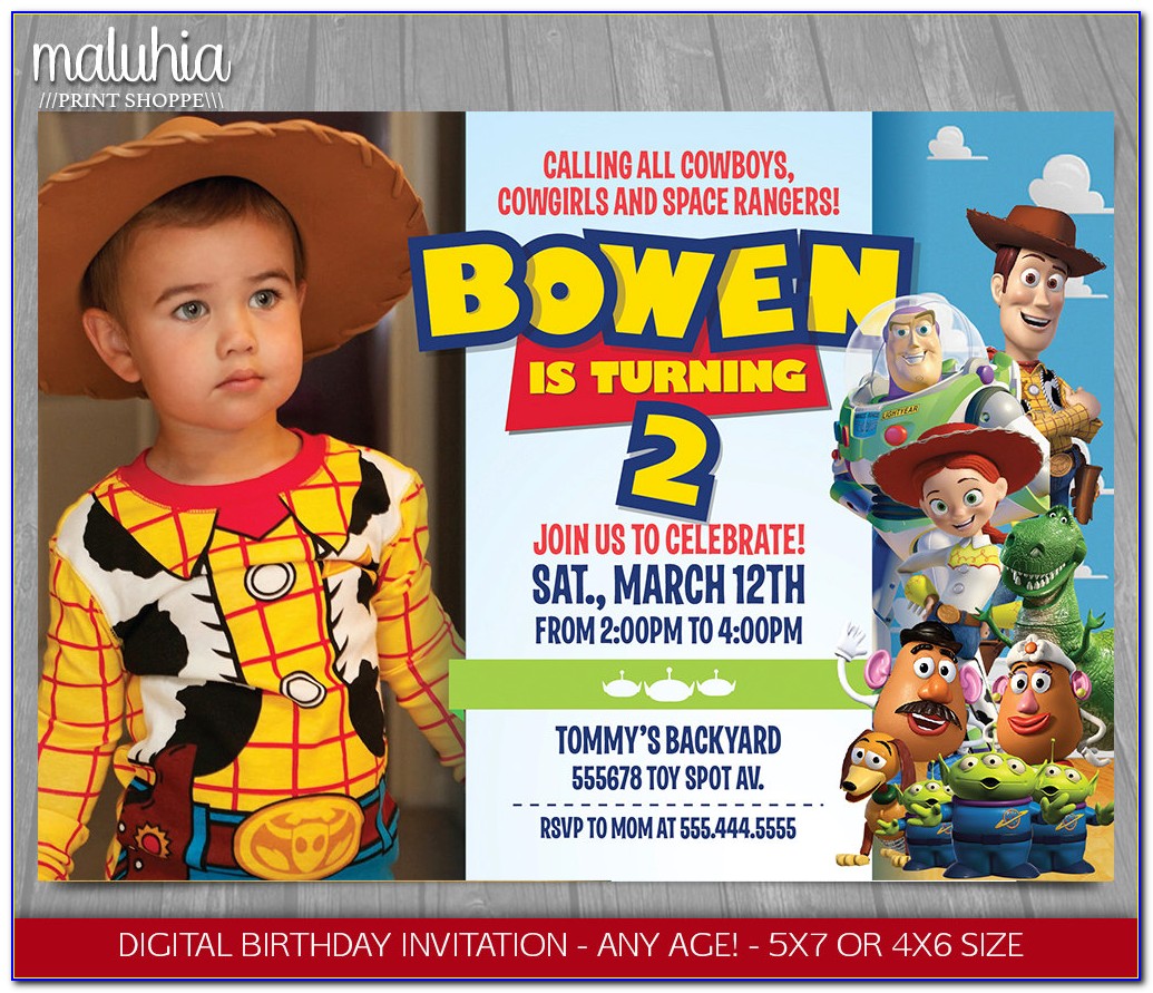 Toy Story Birthday Invitations Girl