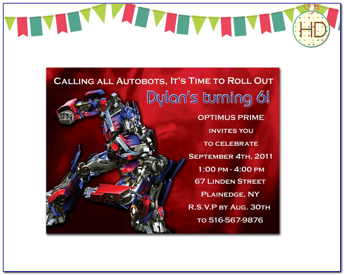 Transformers Birthday Invitation
