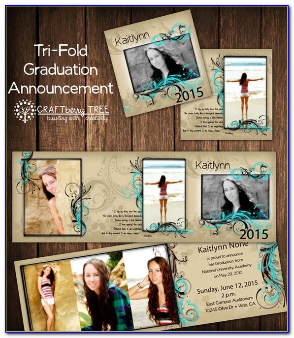 Tri Fold High School Graduation Invitations